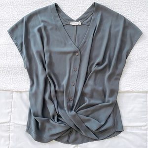 Blue gray blouse